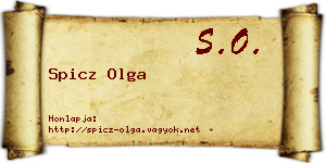 Spicz Olga névjegykártya